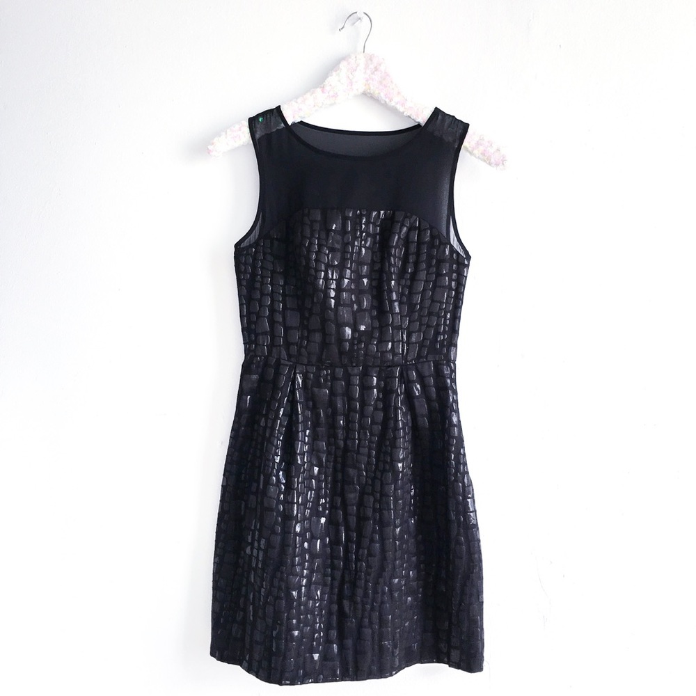 Nordstrom’s metallic shimmer black cocktail dress